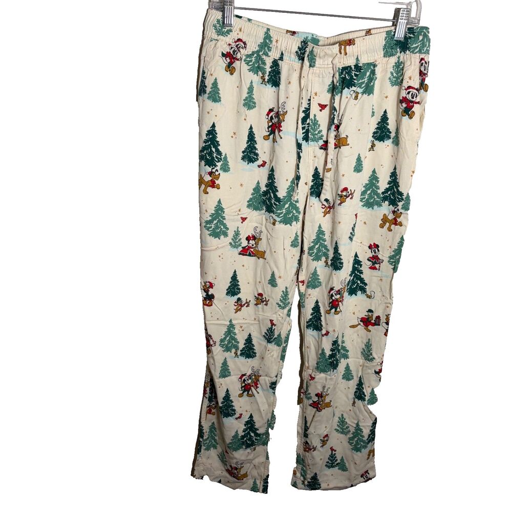 Disney Parks Sweatpants Adult Medium White Winter Snow Loungewear
